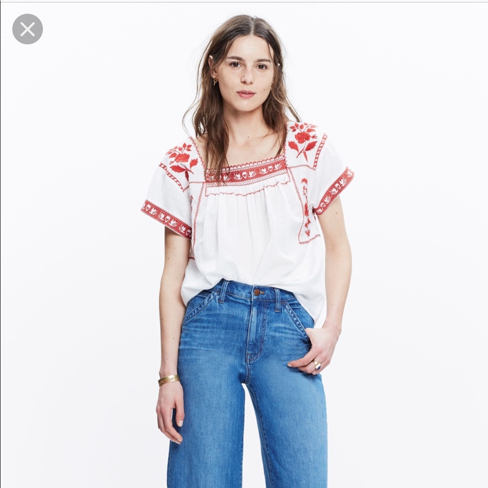 Madewell embroidered top